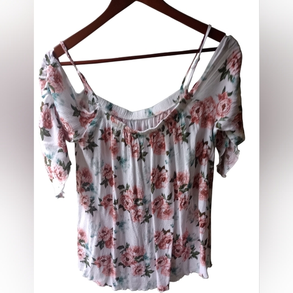 Floral Off-Shoulder Top Women’s Medium Summer Blouse - Picture 2 of 6